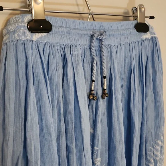 Chelsea & Thedore Bohemian Dusty Blue Maxi Skirt - Picture 3 of 7